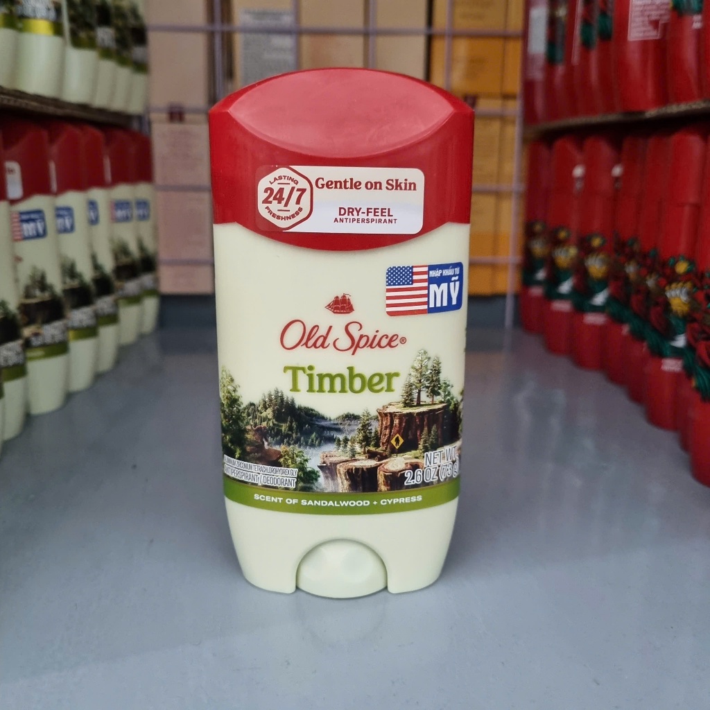 Lăn Sáp Khử Mùi, Giảm Tiết Mồ Hôi Old Spice Timber 73g (Sáp trắng)