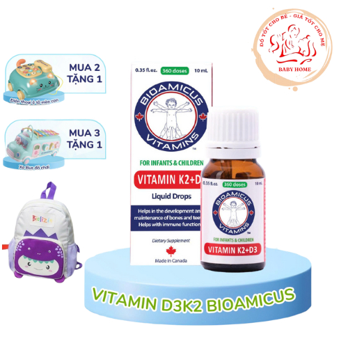 BioAmicus Vitamin K2D3 hỗ trợ phát triển xương răng của trẻ - D3K2 Cho Bé