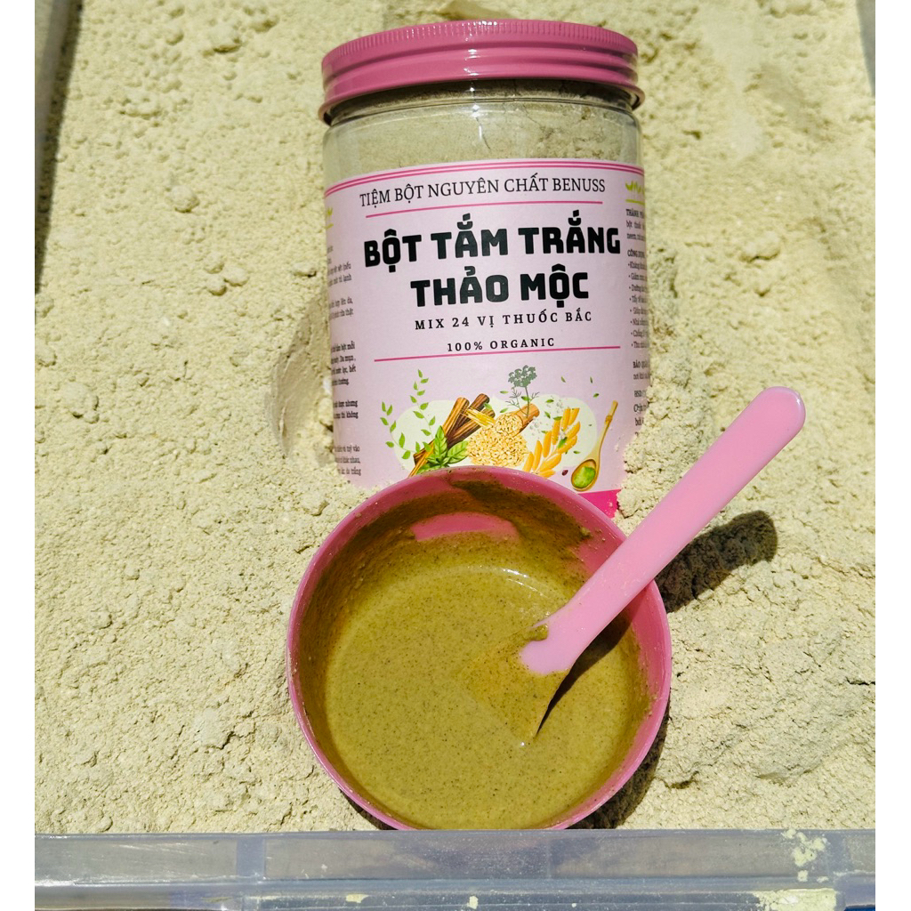 [mix Thuốcbac] Bột Tắm Trắng Thảo Mộc 24 Vị ThuốcBắc 500Gram ( tặng nia)