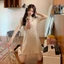 Đầm Sơ Mi Phối Cà Vạt Caro Tay Ngắn Form Dáng Basic Năng Động Thêu Tim Trên Ngực