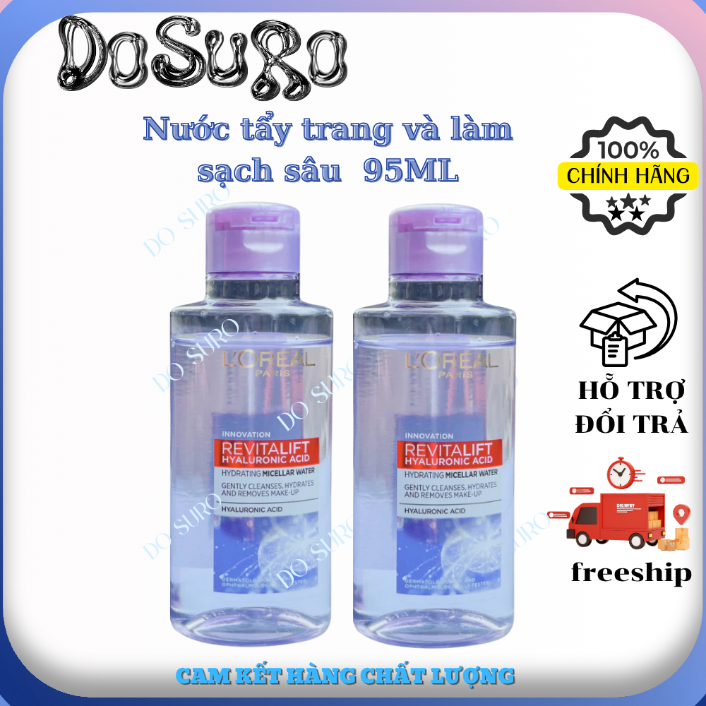Nước tẩy trang và làm sạch sâu 3-in-1 L'Oreal Paris Micellar Water 95ML