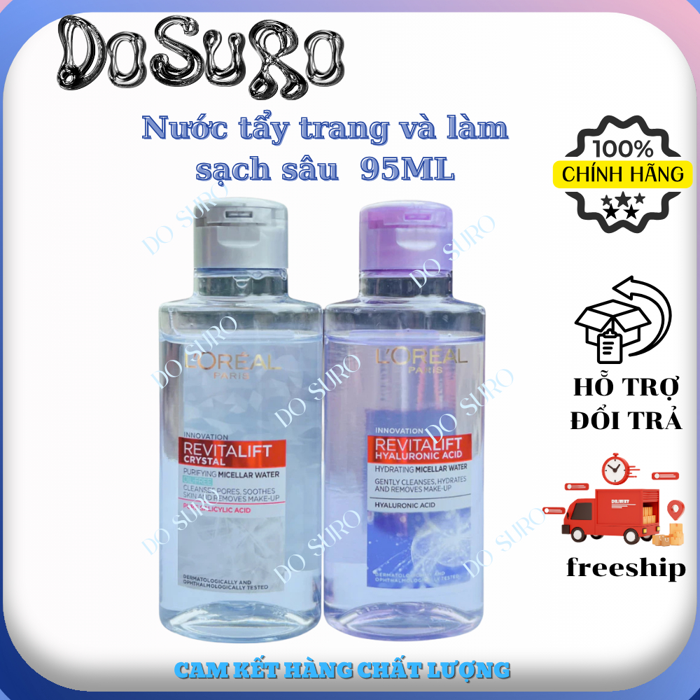 Nước tẩy trang và làm sạch sâu 3-in-1 L'Oreal Paris Micellar Water 95ML