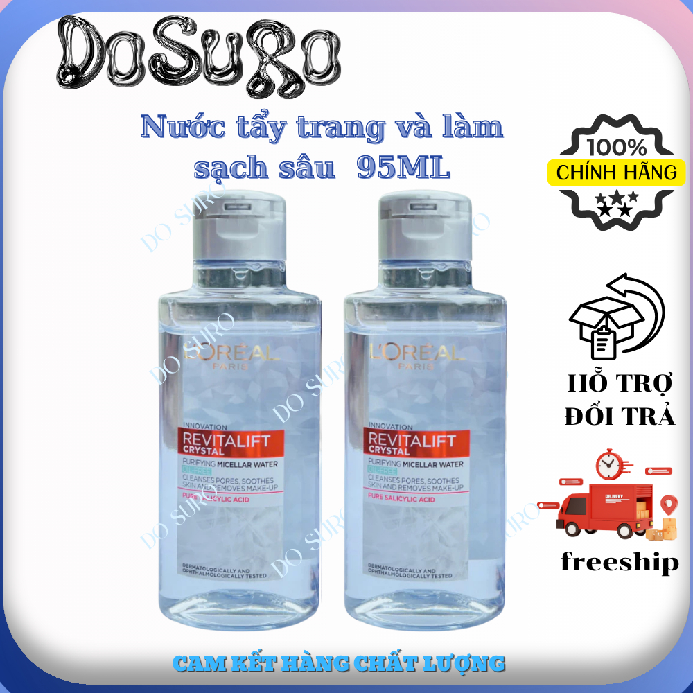 Nước tẩy trang và làm sạch sâu 3-in-1 L'Oreal Paris Micellar Water 95ML