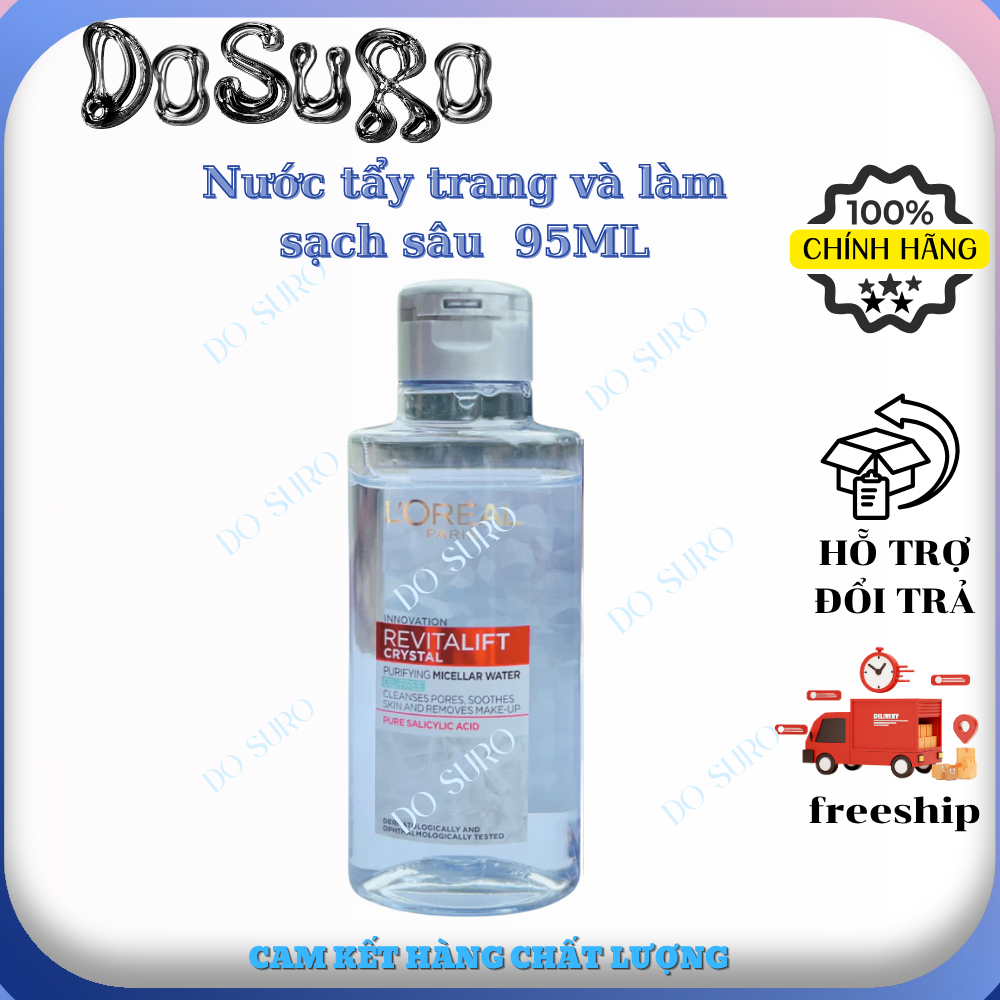 Nước tẩy trang và làm sạch sâu 3-in-1 L'Oreal Paris Micellar Water 95ML