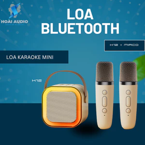 Loa KARAOKE mini Bluetooth K12+2 Micro 2025 nhỏ gọn, tiện dụng,pin trâu, đèn LED đẹp