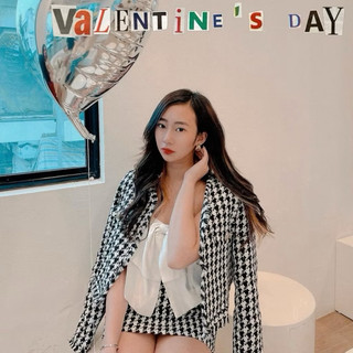 CHÂN VÁY DẠ TWEED KẺ CARO LOVE POEM TÍ NGOAN