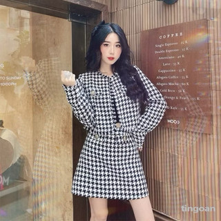 CHÂN VÁY DẠ TWEED KẺ CARO LOVE POEM TÍ NGOAN