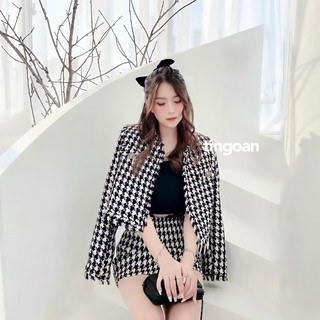 CHÂN VÁY DẠ TWEED KẺ CARO LOVE POEM TÍ NGOAN