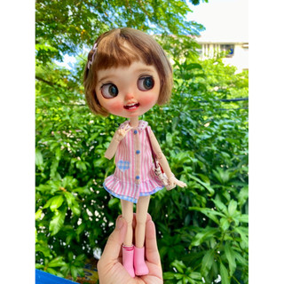 Đầm sọc sát nách size búp bê blythe,ob24,xinyi