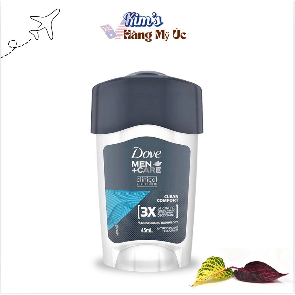 Lăn khử mùi Dove for Men Clinical Protection Antiperspirant Deodorant Clean Comfort 45ml