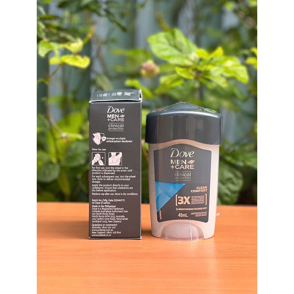Lăn khử mùi Dove for Men Clinical Protection Antiperspirant Deodorant Clean Comfort 45ml