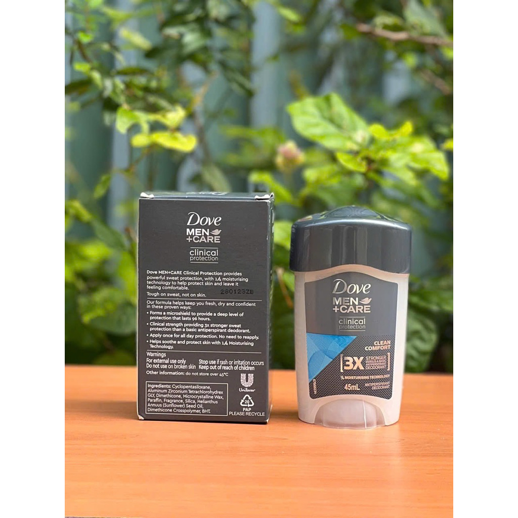 Lăn khử mùi Dove for Men Clinical Protection Antiperspirant Deodorant Clean Comfort 45ml