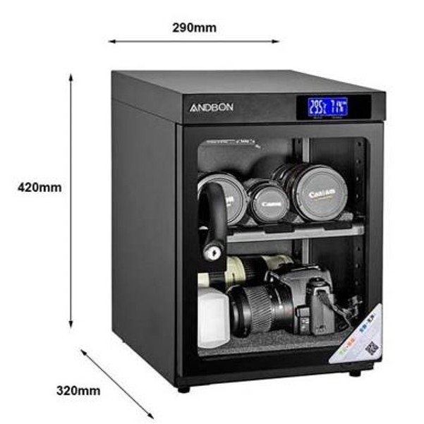 Tủ hút ẩm lưu trữ bảo quản thiết bị điện tử ANDBON AD-30S 30 lít, Tủ chống nấm mốc ống kính máy ảnh kỹ thuật an toàn