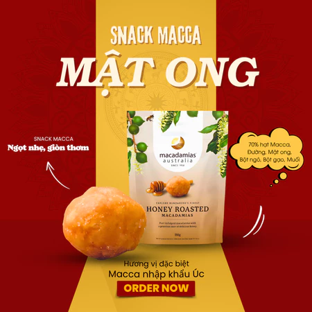 Snack Macca vị mật ong | Honey Roasted Macadamias | Nhập khẩu chính hãng