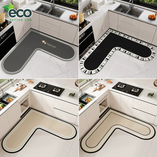 Thảm Lót Sàn Nhà Bếp Hình Góc Siêu Thấm Hút, Chống Trơn Trượt, Thảm Lau Chân Decor Phòng Bếp