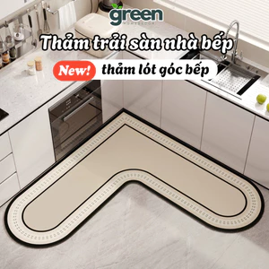Thảm Lót Sàn Góc Bếp Chữ L Chống Trượt, Thảm Nhà Bếp Thấm Hút Nước, Chống Bám Bẩn, Dễ Vệ Sinh