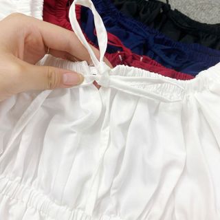 Áo Babydoll Bigsize Nữ Tay Phồng Dễ Thương Vạt Xòe Nhún Eo Tôn Dáng Hottrend A282