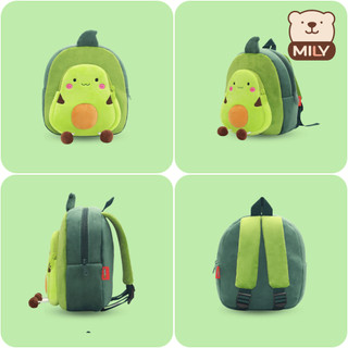 Balo Mini Hình Trái Cây Dễ Thương Cho Bé Từ 1 - 5 Tuổi, Vải Nhung Mềm, Nhẹ Vai, Đi Học & Đi Chơi