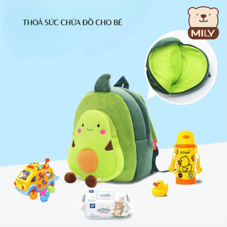Balo Mini Hình Trái Cây Dễ Thương Cho Bé Từ 1 - 5 Tuổi, Vải Nhung Mềm, Nhẹ Vai, Đi Học & Đi Chơi