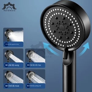 Vòi hoa sen tăng áp, đầu vòi dây vòi sen tắm tăng áp nóng lạnh 5 chế độ ，Bộ Vòi Sen Cầm Tay 5 Tốc Độ Nước