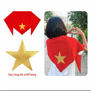 Khăn choàng đỏ sao vàng, khăn cờ tổ quốc, Khăn cờ Việt Nam, Khăn cờ 2/9 Việt Nam, Ngôi sao nhũ vải da