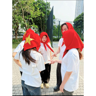 Khăn choàng đỏ sao vàng, khăn cờ tổ quốc, Khăn cờ Việt Nam, Khăn cờ 2/9 Việt Nam, Ngôi sao nhũ vải da
