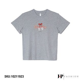 Áo Thun Nữ JP Fashion Ngắn Tay, Cổ Tròn Cherish Love Basic Ngọt Ngào,Thoáng Mát Dễ Phối Đồ 10211923