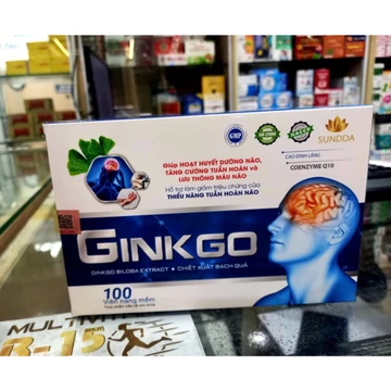 Hoạt huyết ginkgo Biloba Q10 - Giúp bổ não , giảm rối loạn tiền đình , mất ngủ , tai biến 100 viên