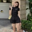 Áo Sơ mi Chiết eo Chấm bi logo GIRLFRIEND FFCLUB
