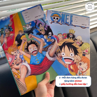 [LẺ] Giấy Bao Tập, Bao Vở, Bao Sách Nhân Vật One Piece Giấy Bóng Dày Chất Lượng | Thiết kế bởi Pinandschool
