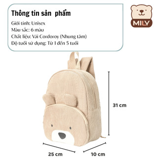 Balo Hình Thú Dễ Thương, Cho Bé 1 - 5 Tuổi Đi Chơi, Đi Học, Chất Vải Nhung Tăm Cao Cấp