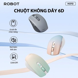 Chuột Quang Không Dây Tĩnh Âm ROBOT M370 Tĩnh Âm Cảm Biến Quang Học Khoảng Cách Tín Hiệu 20m