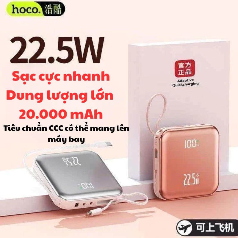 Sạc Hoco chính hãng tiêu chuẩn CCC- dung lượng 20.000maH sạc cực nhanh
