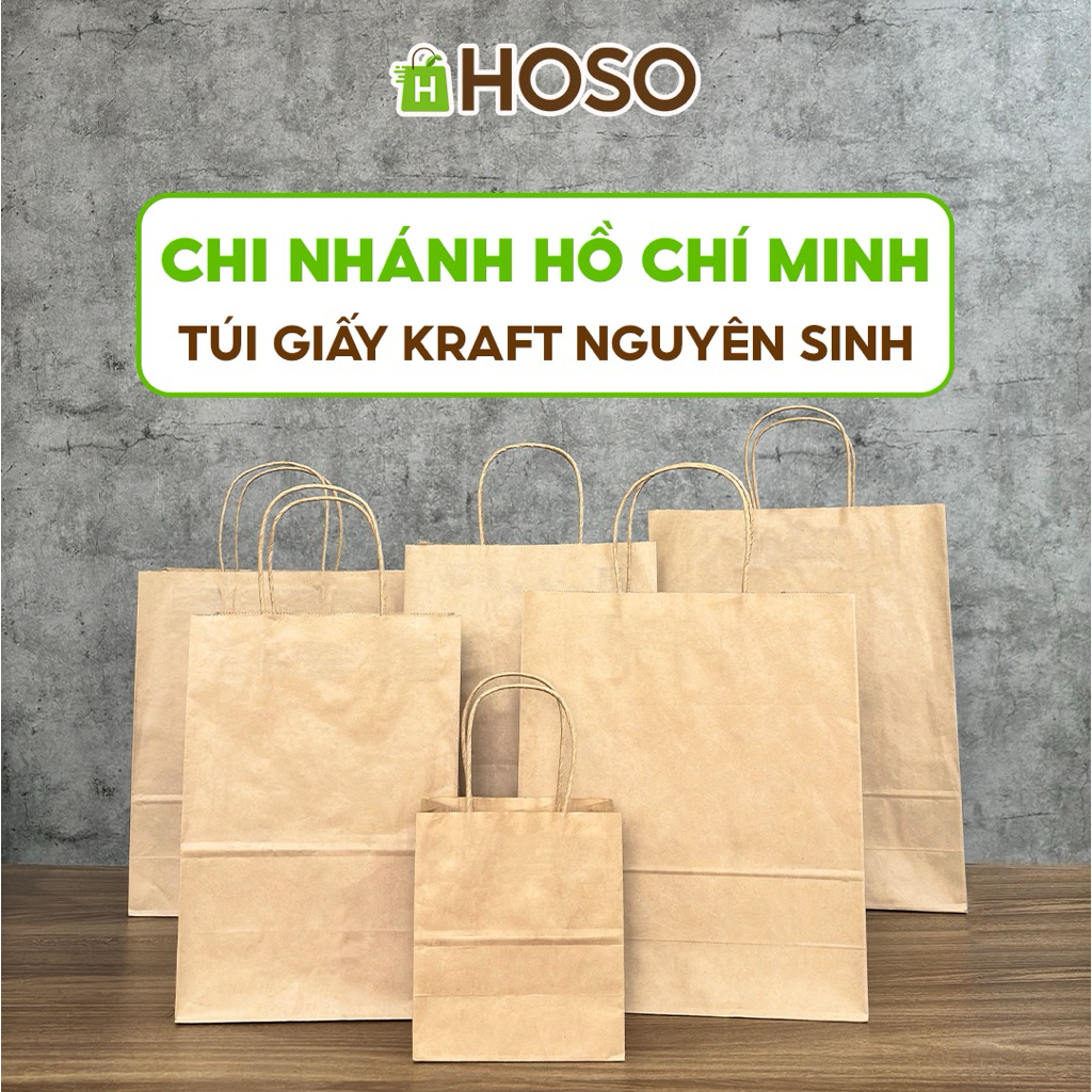 [In theo yêu cầu] Túi giấy Kraft có quai đựng quà nhiều kích thước, túi giấy xi măng đựng thực phẩm chất lượng cao.