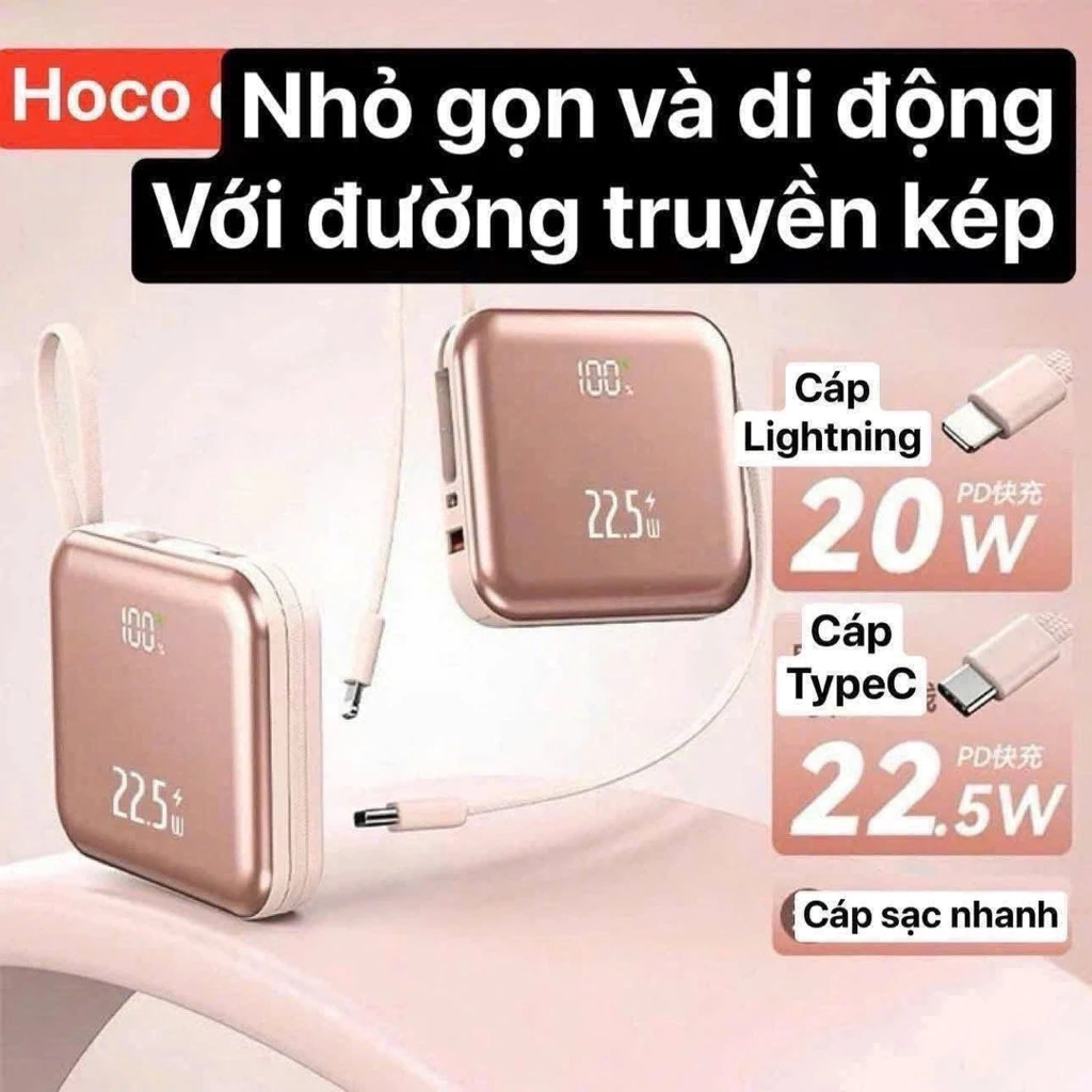 Sạc Hoco chính hãng tiêu chuẩn CCC- dung lượng 20.000maH sạc cực nhanh