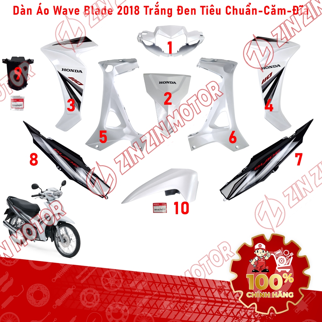 Dàn Áo Wave Blade 110 2018 Trắng Đen Phiên Bản Tiêu Chuẩn Bánh Căm ...
