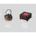 Bộ Ấm Bếp 3in1 Gỗ Óc Chó Tự Nhiên Ấm Gốm Bếp Điện Mini Giá Treo Thiết Kế Hiện Đại An Toàn Tiện Ích — ảnh 7