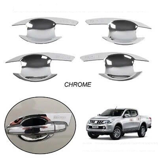 Ốp tay nắm, hõm cửa xe Mitsubishi Triton đời 2016 -> HIỆN NAY - Mạ Crom cao cấp, sáng bóng, bảo vệ xe