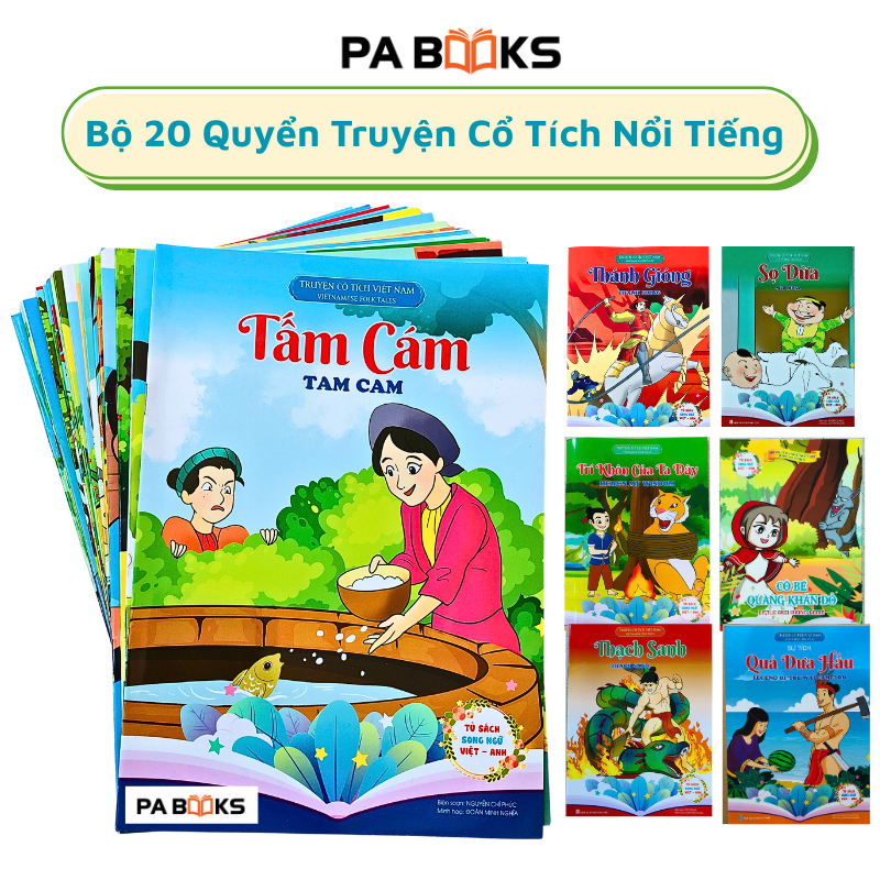 Truyện Tranh Cổ Tích Cho Bé (20 quyển- Song Ngữ, Có file Nghe, Được Tự Chọn) Truyện Việt Nam,TG