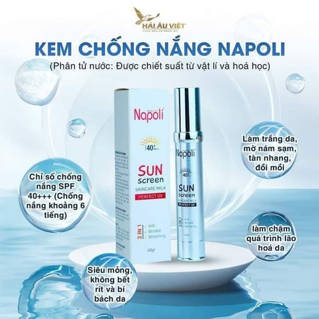 Kem Chống Nắng Hải Âu Việt - KCN Phân Tử Nước Napoli Chính hãng