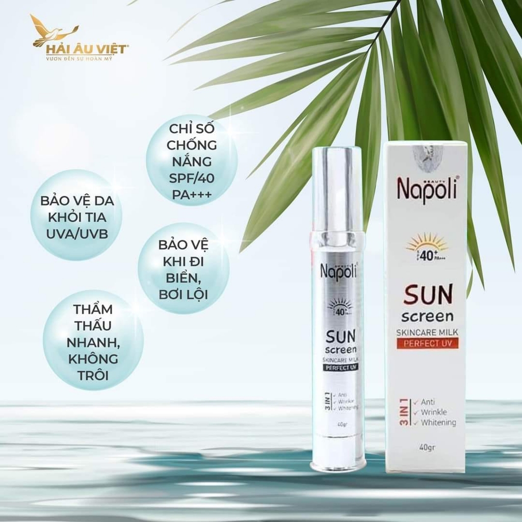 Kem Chống Nắng Hải Âu Việt - KCN Phân Tử Nước Napoli Chính hãng