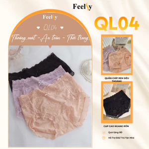 Quần Chíp Ren Siêu Thoáng Feelsy QL04 Cạp Cao Ngang Rốn Quần Lót Mỏng Nhẹ Mềm Mại