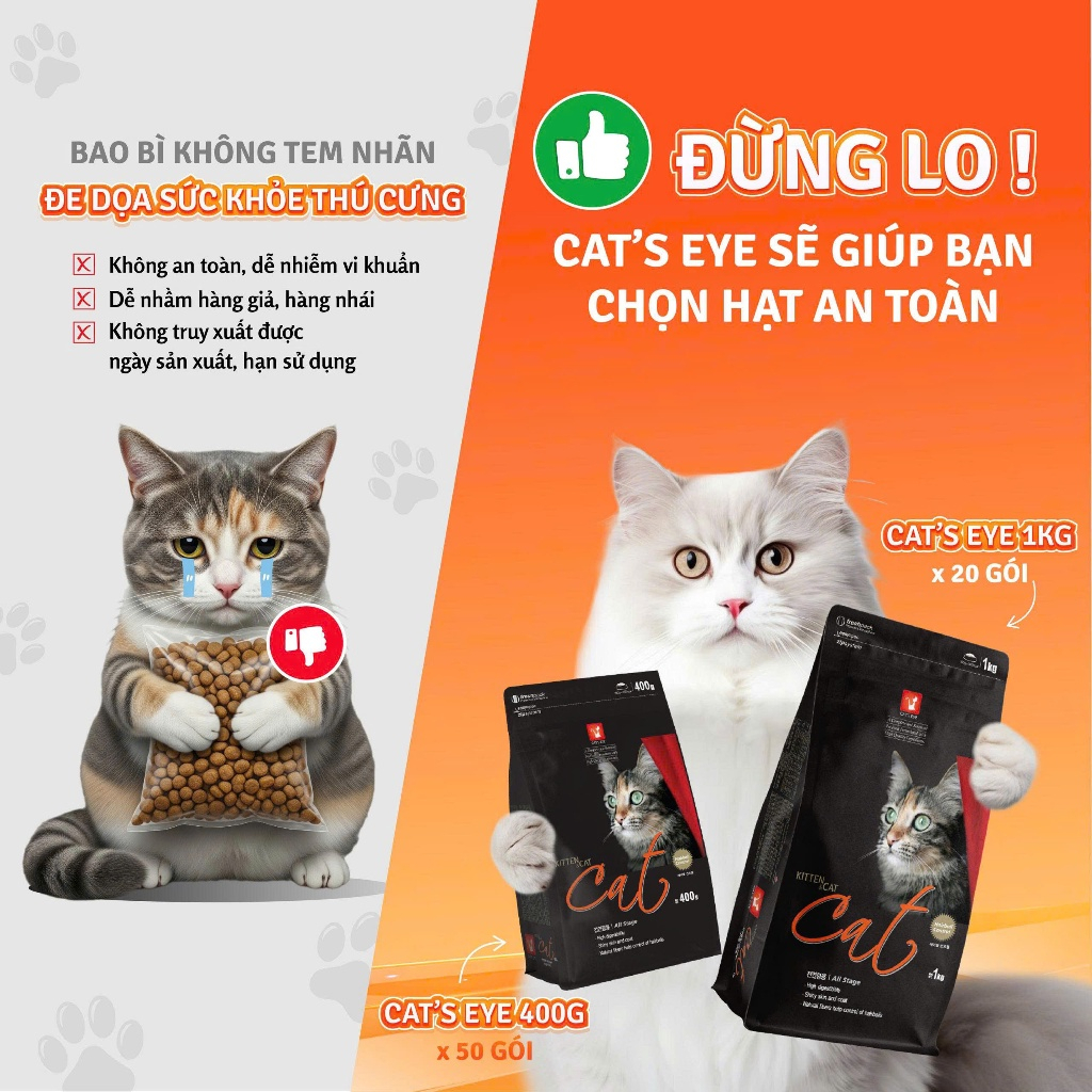 CAT'S EYE 20KG - Hạt Cateye thức ăn cho mèo mọi lứa tuổi cao cấp Hàn Quốc