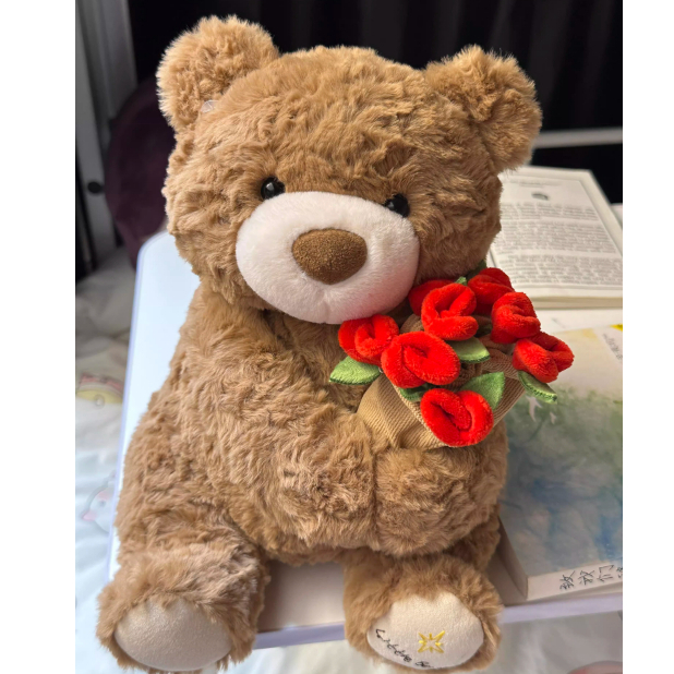 Gấu bông teddy ôm mũ bó hoa dễ thương làm quà tặng sinh nhật,ngày lễ valentine cho bạn gái, người yêu