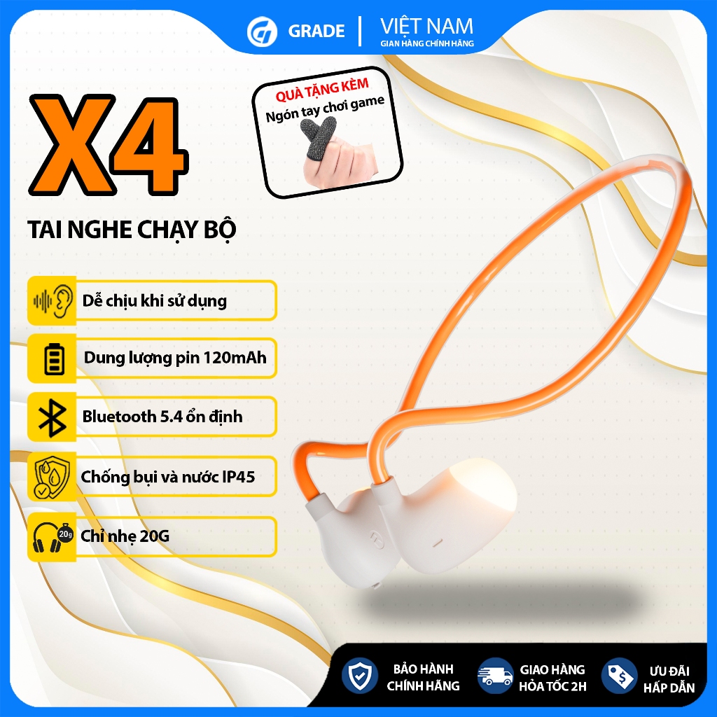 Tai nghe mẫu mới X4 Bluetooth 5.4 2025 Guanruida loa to, nghe nhạc đàm thoại truyền xương pin trâu
