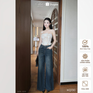 Quần jean ống suông cao cấp Khiết Style trendy trẻ trung đi chơi dạo phố thời trang KQ130