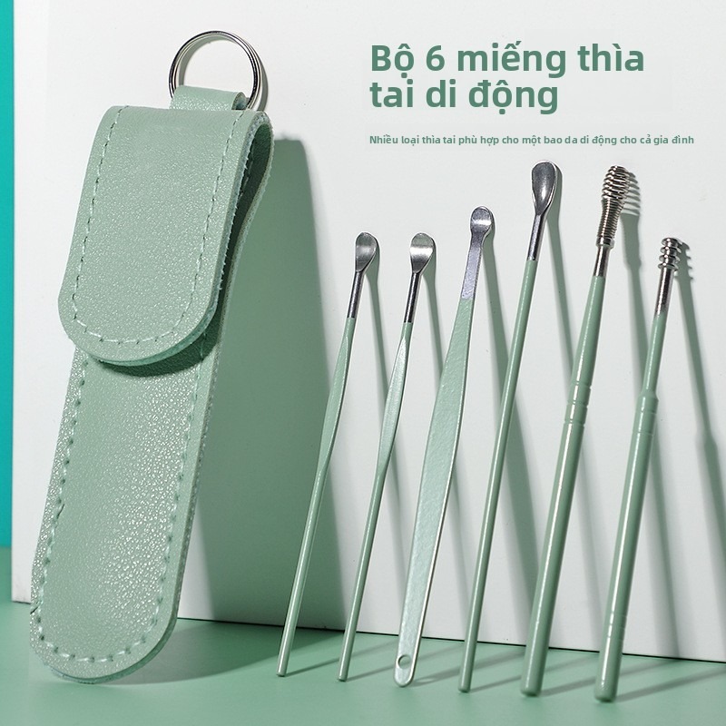 ZOOY Bộ Dụng Cụ Lấy Ráy Tai 6 Món Có Bao Da – Gọn Nhẹ, Tiện Lợi, 2 Hộp ...