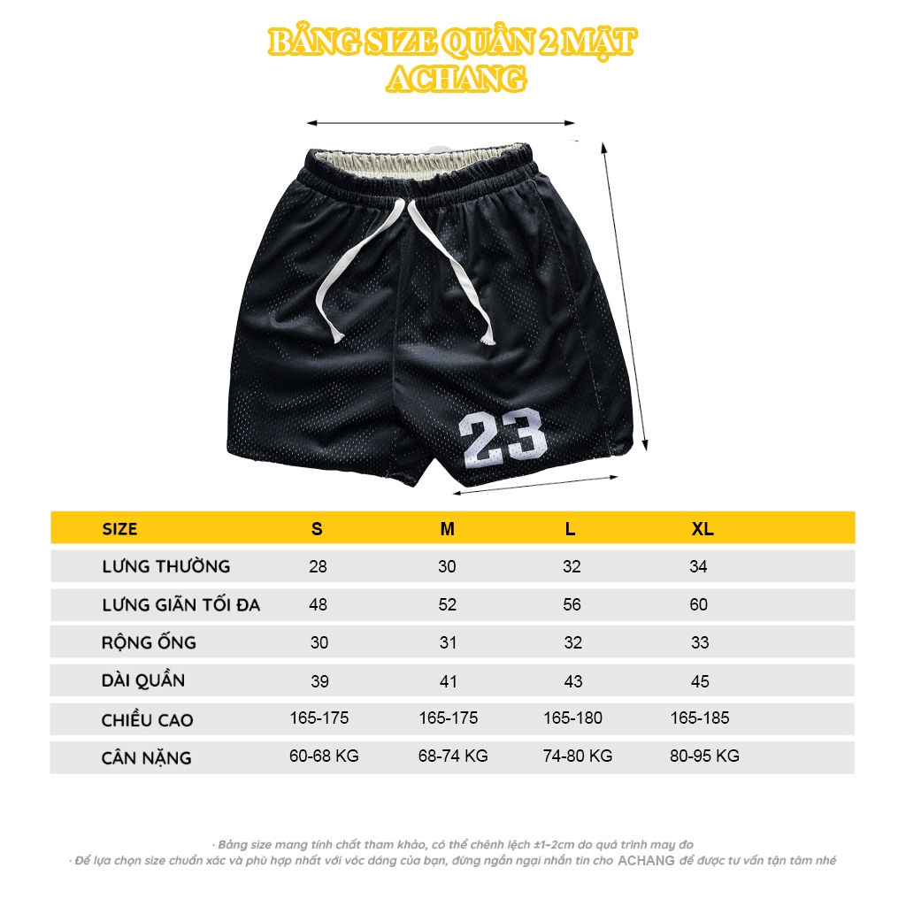Quần bóng rổ Ragon mặt phong cánh jersey vải lưới, mesh, lussi thoáng mát - ACHANG Shop