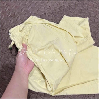 quần thô cotton dáng xuông cạp chun dễ mặc - thời trang nữ 2025