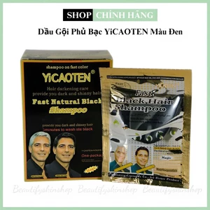 Dầu Gội Phủ Bạc YiCAOTEN Màu Đen Chính Hãng Hộp 10 gói